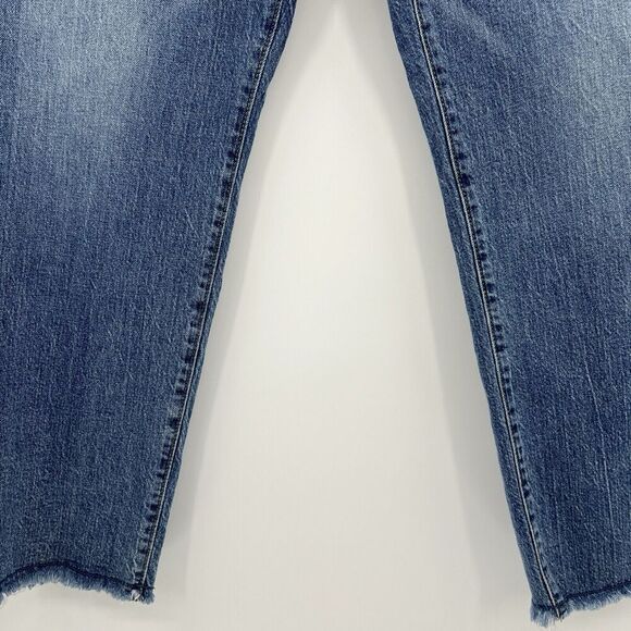 Anthropologie Pilcro The Vintage Straight Jeans Raw Hem‎ Blue Women’s Size 32 - Picture 4 of 11